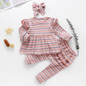 Baby Girls Stripe Long Sleeve Top & Bottoms & Headband Baby Clothes Warehouse