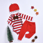 Baby Boys Merry Christmas Striped Romper & Pants & Hat Baby Clothes Vendors