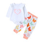 Baby Girls Long Sleeve Letter Tops & Animal Printed Pants