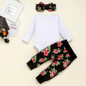 Baby Girls Letter Printed Romper & Pants & Headband Baby Wholesale