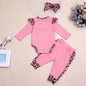 Baby Girls Leopard Letter Print Long Sleeve Romper & Pants Wholesale Baby