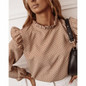 O Neck Long Puff Sleeve Blouse Shirt