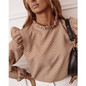 O Neck Long Puff Sleeve Blouse Shirt