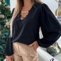 Long Sleeve Chain Women Blouse