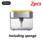 2-in-1 Soap Pump Dispenser With Sponge Holder Liquid Dispenser Container Hand Press Soap Organizer Kitchen Cleaner Tools
