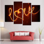 4 Piece Home Decor Oil Painting LOVE HD Print on Canvas Wall Art Picture Living Room