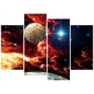 Canvas Painting 4 Panels Art Space Planets Stars Poster Home Decor Wall Pictures Living Room