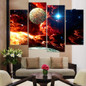 Canvas Painting 4 Panels Art Space Planets Stars Poster Home Decor Wall Pictures Living Room