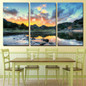 3 Panels Canvas Art Rosy Clouds Sky River Home Decor Wall Art Painting Canvas Prints Pictures Living Room Poster
