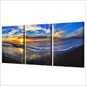 3 Piece Canvas Painting Beach Waves Dusk Clouds HD Poster And Prints Painting Living Room