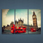 3 Panels Canvas Art Red Bus City Buildings Home Decor Wall Art Painting Canvas Prints Pictures Living Room Poster