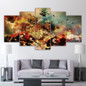 5 Pieces Wall Art Picture Gift War Home Decoration Canvas Print Painting Beautiful Living Room