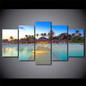 5 Pieces Canvas Paintings Maldive Islands Resort Wall Art Modular Living Room Bedroom Home Decoration