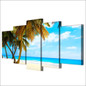 5 Pieces Canvas Painting Printed Tropical Paradise Beach Palms Wall Art Print Painting Home Decor