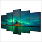 5 Pieces Canvas Paintings Printed Iceland Aurora Wall Art Print Art Paintings Home Decoration
