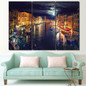 3 Pcs Canvas Art Italy Venice Canal Poster HD Printed Wall Art Home Decor Painting Picture Prints