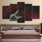 HD Printed 5 Piece Canvas Art White Music Guitar Painting Canvas Wall Pictures Living Room
