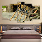 HD Printed 5 Piece Canvas Art Canvas Fishing Rod Painting Vintage Wall Pictures Living Room Modern