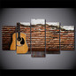 HD Printed 5 Piece Canvas Art Classical Guitar Painting Modular Vintage Wall Pictures Living Room