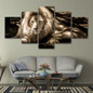 5 Piece Canvas Painting Beautiful Lion Animal King HD Print Pictures Wall Art Home Decoration