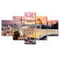 Jerusalem Modular Pictures 5 Panels Islam Islamic City Poster Wall Art Modular Paintings Kitchen Wall Pictures