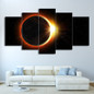 HD Printed 5 Piece Canvas Art Eclipse Painting Universe Wall Pictures Living Room Decor Poster