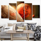 HD Printed 5 Piece Canvas Art Planet Space Moon Painting Wall Pictures Living Room