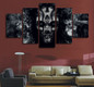 HD 5 Piece Canvas Art Printed Dark Painted Skull Painting Canvas Print Room Decor Print Poster