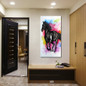 Canvas Print Pictures Wall Art 1 Piece Colorful Watercolor steed Animal Painting Poster Modular Home Decor