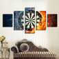 Wall Picture Fire Ice Darts Gamble Canvas Painting Wall Art Print 5 Panel Painting Pictures Print
