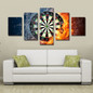 Wall Picture Fire Ice Darts Gamble Canvas Painting Wall Art Print 5 Panel Painting Pictures Print