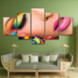 5 Panel Canvas Painting Salon Beautiful Eye Lip Make-up Cosmetics Canvas Wall Art Print and Poster Artwork