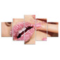 5 Panel Canvas Painting Crystal Manicure Nail Sexy Lips Canvas Wall Art Print and Poster Artwork