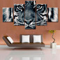 Wall Art Painting HD Printed Poster 5 Panel Animal Tiger Cuadros Modular Canvas Pictures