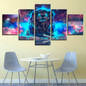 Canvas Wall Art Pictures 5 Pieces Abstract Glowing Animal Lion HD Printed Poster Painting