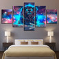 Canvas Wall Art Pictures 5 Pieces Abstract Glowing Animal Lion HD Printed Poster Painting