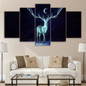 Nightbringer by JoJoesArt HD Print 5 Piece Canvas Stag in The Moon Wall Art Picture