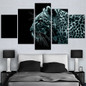 HD Printed Painting Modern Wall Art Poster Modular 5 Panel Leopard Pictures Canvas