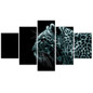HD Printed Painting Modern Wall Art Poster Modular 5 Panel Leopard Pictures Canvas