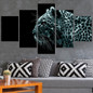 HD Printed Painting Modern Wall Art Poster Modular 5 Panel Leopard Pictures Canvas