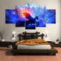 Modern Canvas Painting HD Printed Wall Art Pictures 5 Pieces Starry Sky Wings Horse Abstract Night View