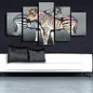 Poster Painting Wall Art Modular Canvas 5 Panel Animal Zebras Printed Decoration Modern Pictures