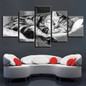 Modern  Wall Art Poster Pictures 5 Panel Cat Living Room Canvas HD Print Painting Modular