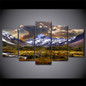 Painting Canvas Wall Art Picture 5 Pieces Sky Ice Mountain Grassland Natural Landscape