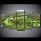 HD Printed Pictures Canvas Wall Art 5 Pieces Golf Course Green Aerial View Painting