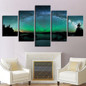 Canvas Wall Art Pictures Room 5 Pieces Aurora  Starry Sky HD Printed Night Scene Paintings