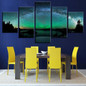 Canvas Wall Art Pictures Room 5 Pieces Aurora  Starry Sky HD Printed Night Scene Paintings