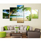 Canvas Wall HD Printed Painting Art Modular 5 Panel Coconut Trees  Modern Pictures