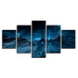 Canvas Painting Wall Art 5 Pieces Blue Aurora Snow Mountain Modern HD Printed Night Scene Pictures