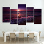 HD Wall Art Printed Modern Canvas 5 Panel Greece Ionian Sea Evening Sky Paintings Pictures